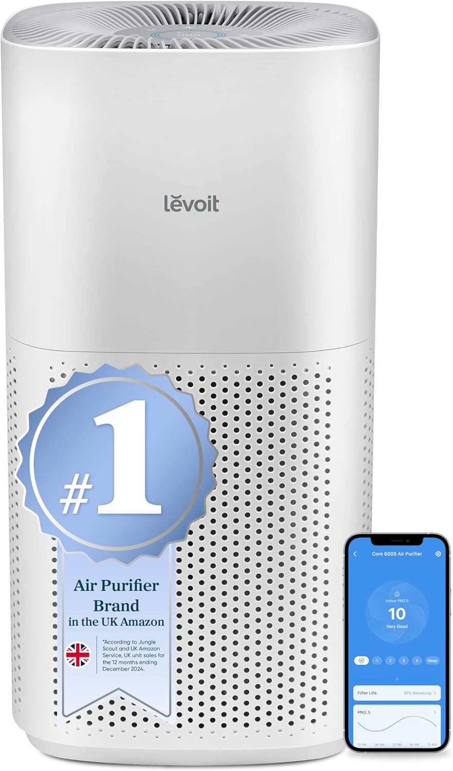 LEVOIT Smart Air Purifier for Home Large Room, Covers up to 294 ㎡, CADR 697m³/h, APP & Alexa Control, PM2.5 Air Monitor & Auto Mode, HEPA Filter Removes Allergens Pollen Dust Smoke Pet
