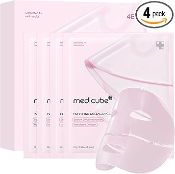 medicube Salmon DNA PDRN pink collagen jelly gel mask | overnight face mask for glass glow skin- elasticity, hydrating, firming and moisturising | korean skincare, 28g, 4ea : Amazon.co.uk: Beauty