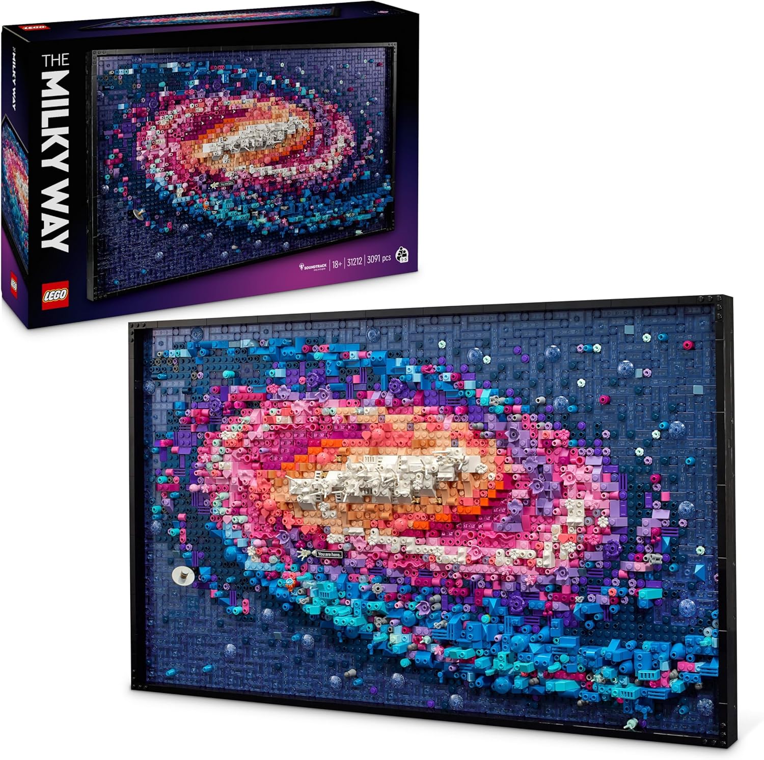 LEGO Art The Milky Way Galaxy - Space Model Kit for Adults - Astronomy Gift for Mothers - Makes a Great Creative Activity or Home Office Décor Idea for the Living Room - 31212