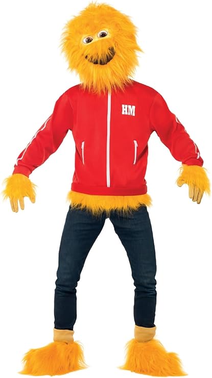 Honey Monster Costume Adults,Yellow Furry Jumpsuit & Character Hood, Iconic Nostalgic Look for Costume Parties, Perfect for Retro-Themed Events, Fancy Dress Occasions, and Nostalgic Celebrations