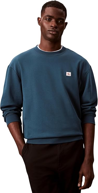 Calvin Klein Men’s Round Neck Terry Badge Sweatshirt