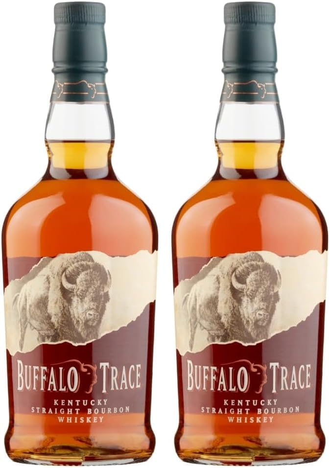 Buffalo Trace Kentucky Straight Bourbon Whiskey, 70cl, ABV 40% - Ideal partner in Old Fashioned Cocktail (Pack of 2)