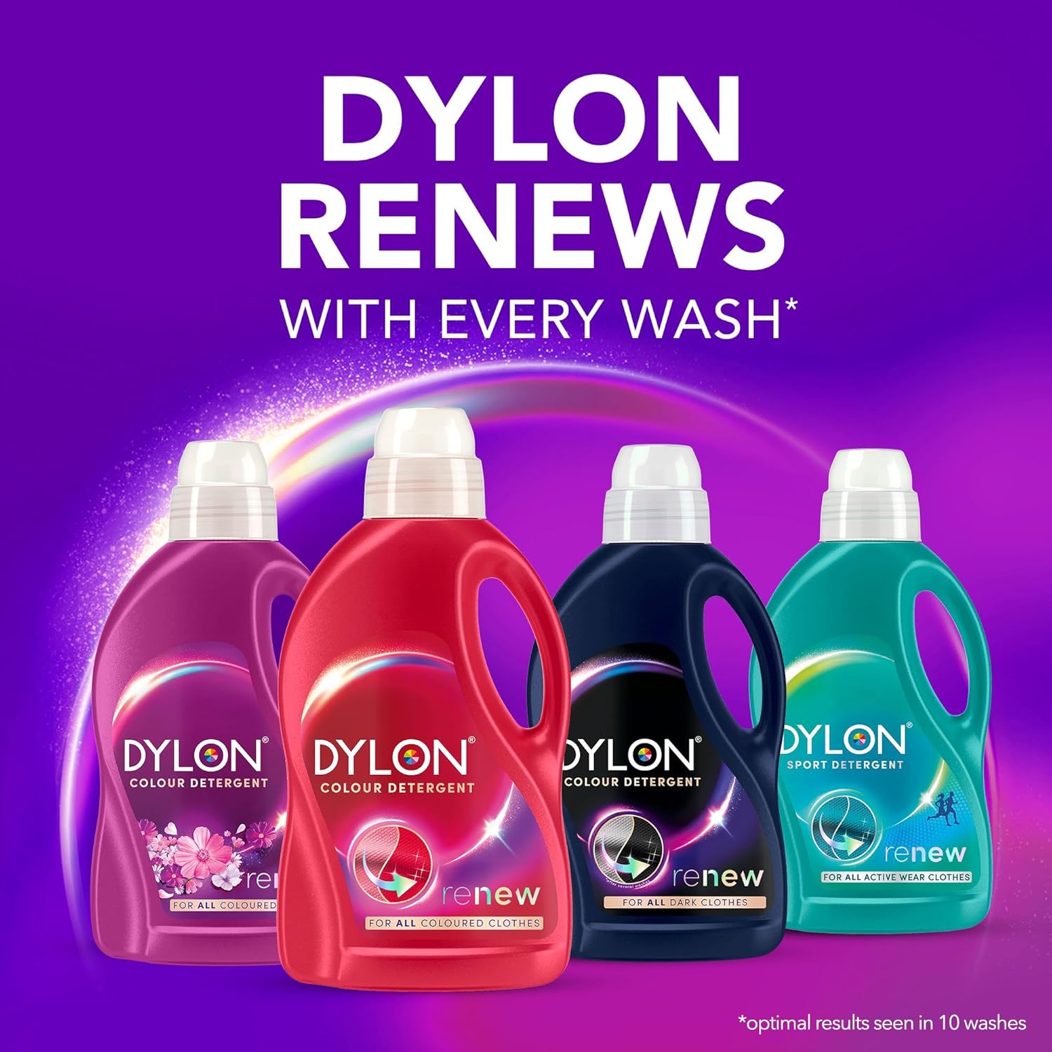 Dylon Sport Detergent (30 Wash Loads), Liquid Laundry Detergent for Active Wear Clothes, Sport Detergent renewing in every wash with optimal results in 10 washes