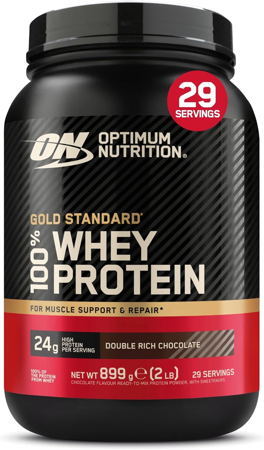 Optimum Nutrition Gold Standard 100% Whey Protein Powder for Muscle Building and Recovery, Double Rich Chocolate, 899g, 29 Servings, Package May Vary : Amazon.co.uk: Health & Personal Care