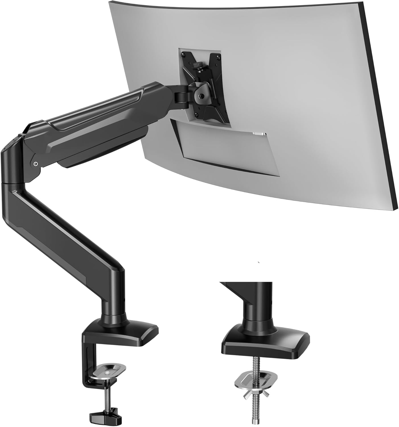 BONTEC Single Arm Monitor Desk Mount for 13-32 inch Screen, Tilt, Swivel, Rotation, Ergonomic Gas Spring Monitor Stand with Cable Management, VESA 75/100mm