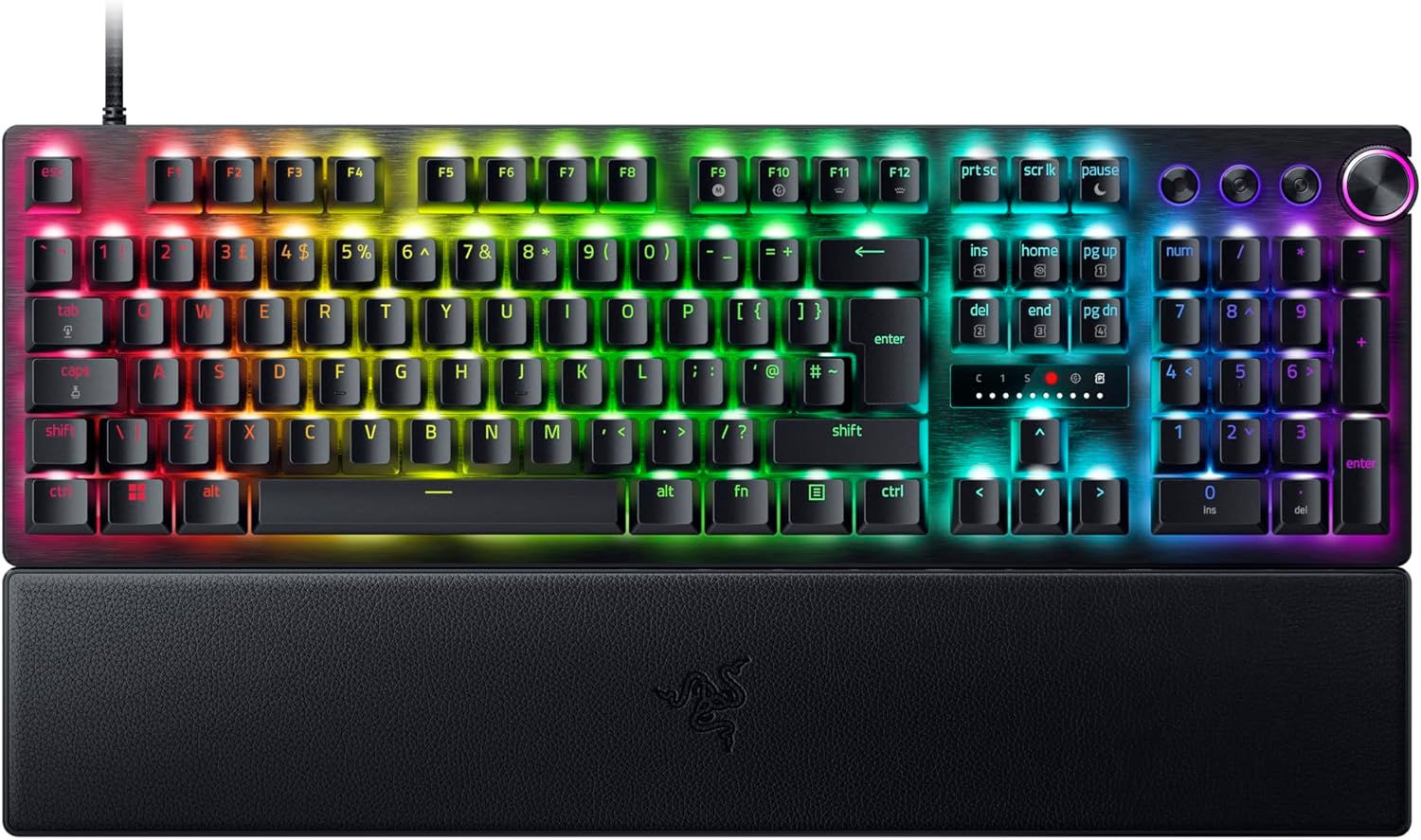 Razer Huntsman V3 Pro - Analog Optical Esports Gaming-Keyboard - Snap Tap - Rapid Trigger - Quick Onboard Adjustments - Multi-function Dial & Dedicated Control Buttons - QWERTY UK Layout | Black