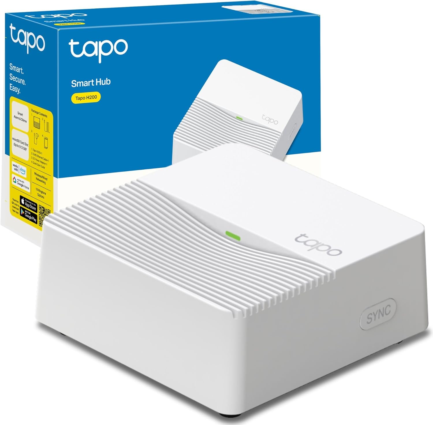 Tapo H200 Smart Hub with Alarm & Chime, Works with Switches, Buttons, Sensors, Cameras and Video Doorbells, Connect Up to 64+4 Devices, 19 Ringtones, Low-Power Wireless, Local microSD Storage