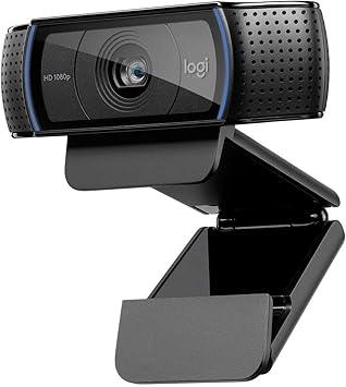 Logitech C920 HD Pro Webcam, Full HD 1080p/30fps Video Calling, Clear Stereo Audio, HD Light Correction, Works with Skype, Zoom, FaceTime, Hangouts, PC/Mac/Laptop/Tablet/Chromebook - Black