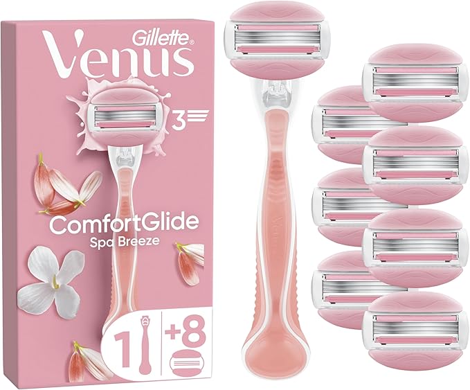 Gillette Venus Comfortglide Spa Breeze Women's Razor- 8 Blades, 3 built-in blades for a smooth, close shave that lasts : Amazon.co.uk: Health & Personal Care