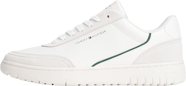 Tommy Hilfiger Men's Th Basket Core Leather Suede Mix Fm0fm05881 Low Top