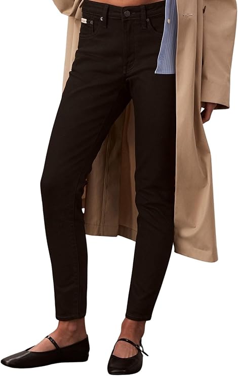 Calvin Klein Women's Mid Rise Skinny Classic Black Jeans