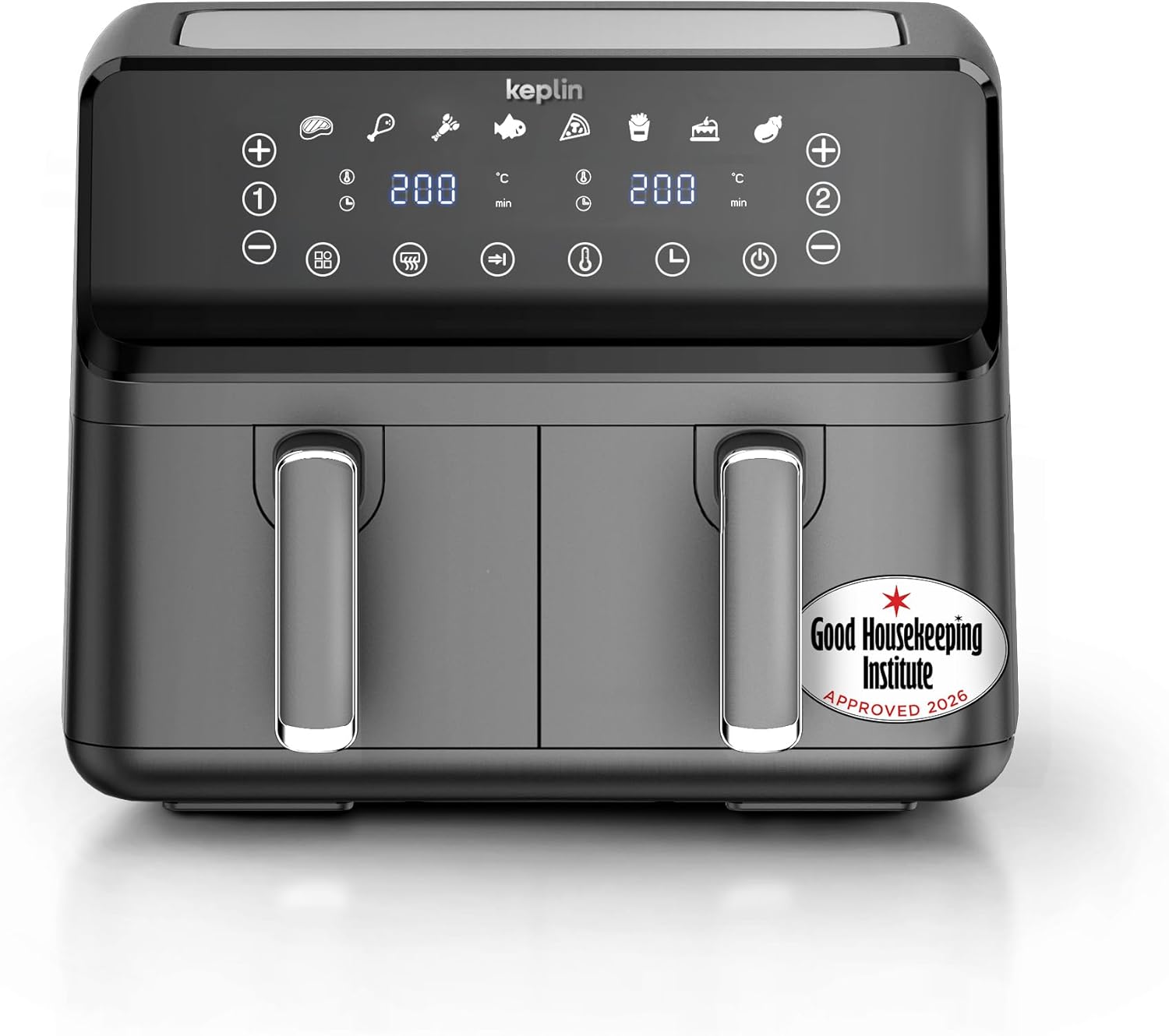 Keplin 9L Dual Zone Air Fryer - 8 in1 Cooking Functions - 2700W Energy-Saving Cooker - Extra-Large Capacity for Healthy Meals - Roast, Bake, Dehydrate, Reheat,- Family Size (9L)- 2 Years Warranty