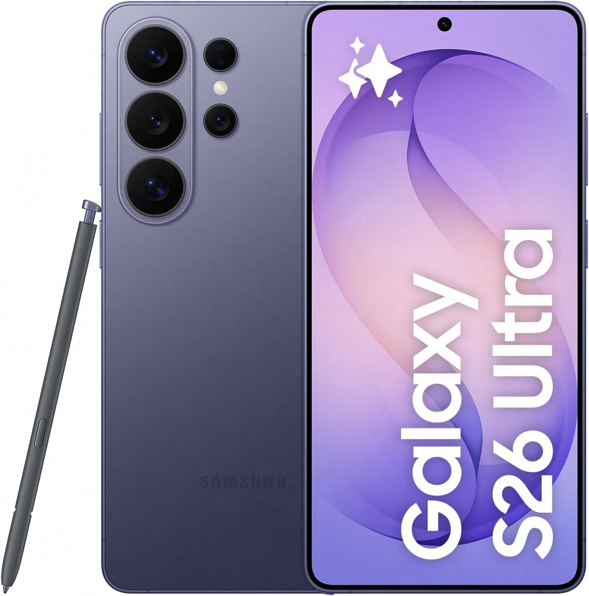 Samsung Galaxy S26 Ultra AI Phone, Privacy Display, Snapdragon AP, 200MP Camera, 12 GB Memory, 512 GB Storage, 5000 mAh Battery, Galaxy AI, Cobalt Violet, 3 Year Extended Warranty (UK Version)